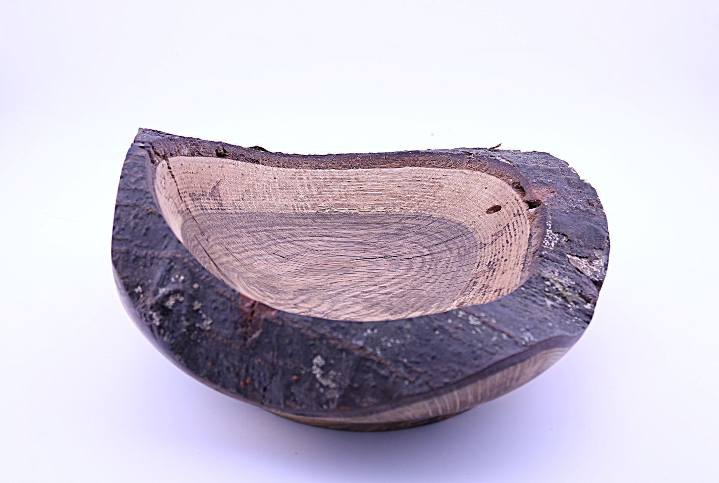 Decorative Handcrafted Red Oak Natural Edge Wood Bowl