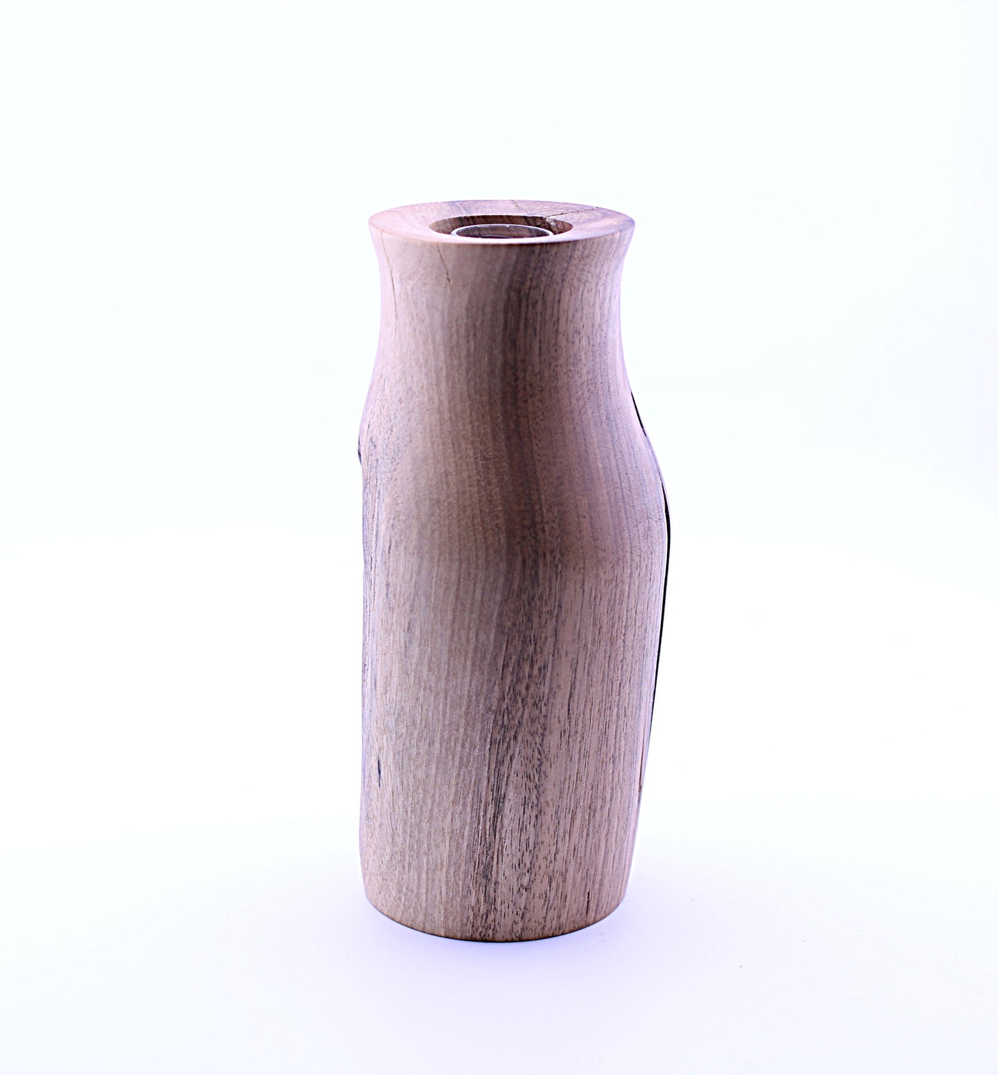 English Walnut Wood Flower Vase
