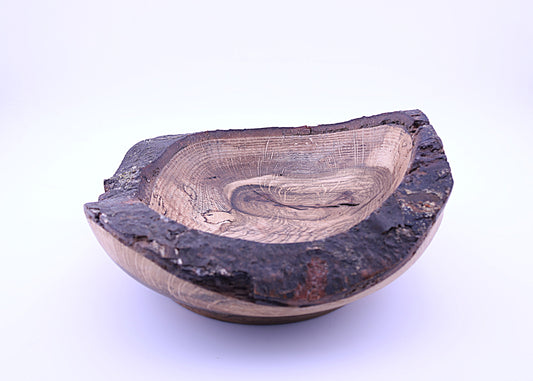 Decorative Handcrafted Red Oak Natural Edge Wood Bowl
