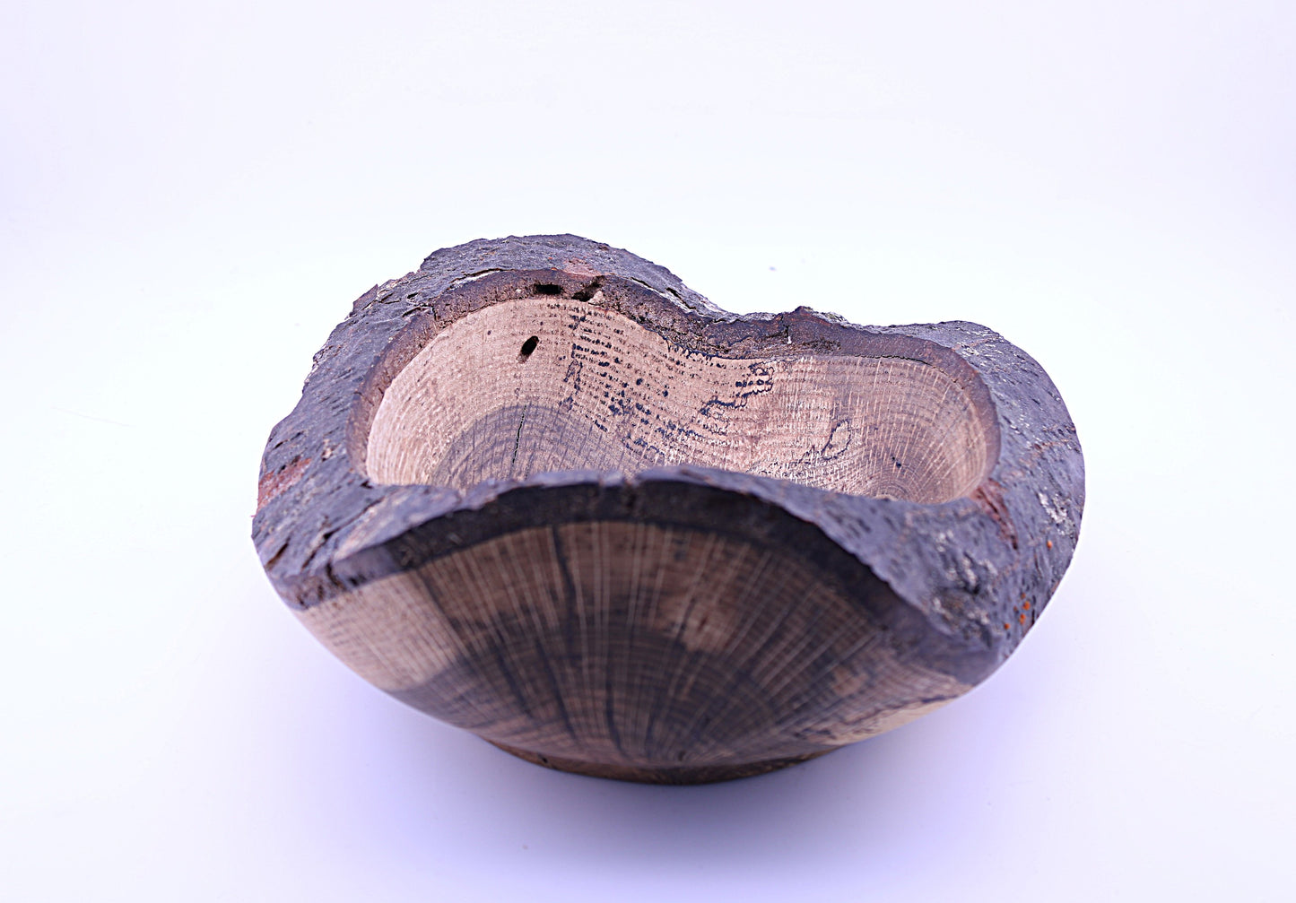 Decorative Handcrafted Red Oak Natural Edge Wood Bowl