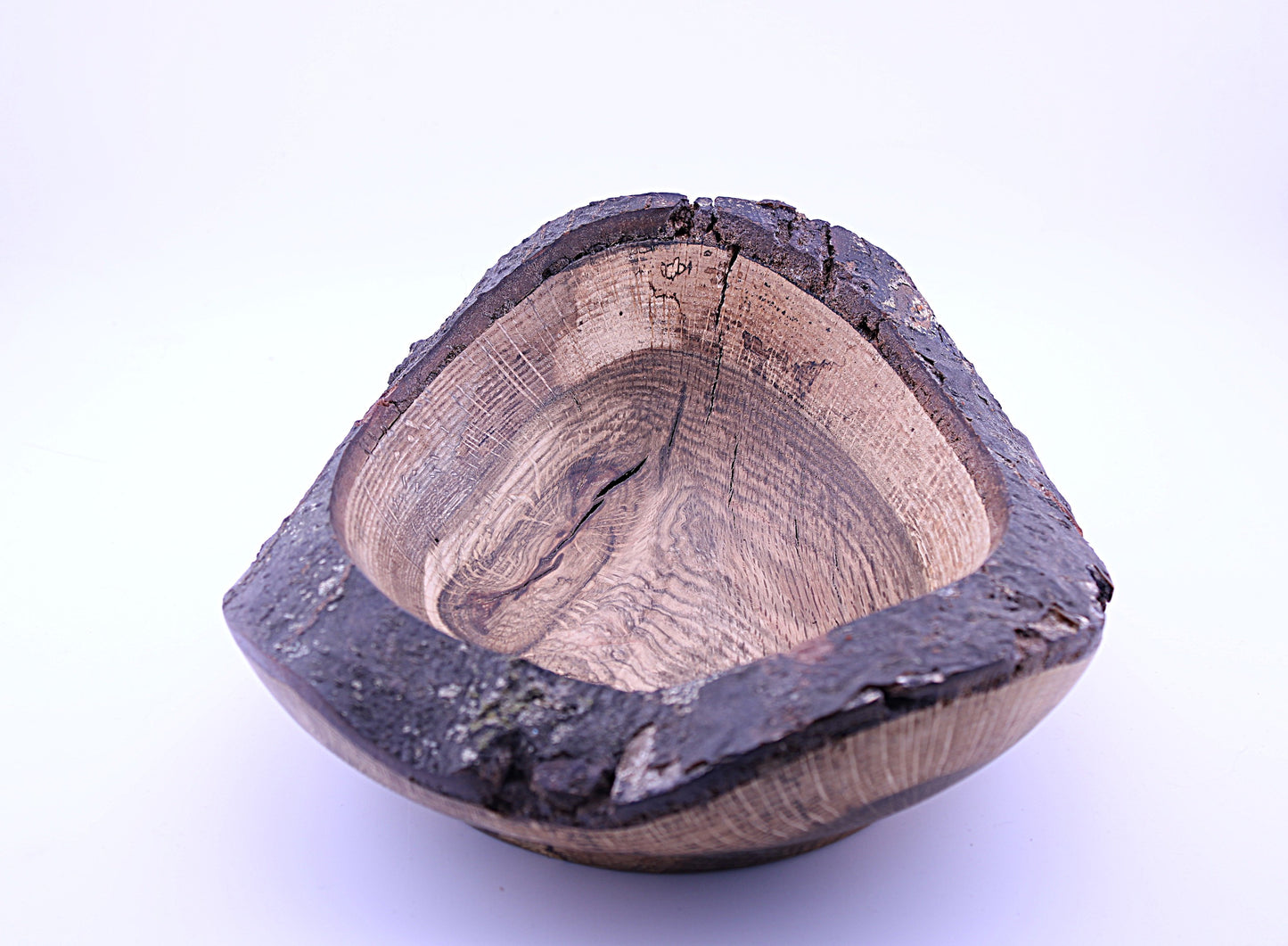 Decorative Handcrafted Red Oak Natural Edge Wood Bowl