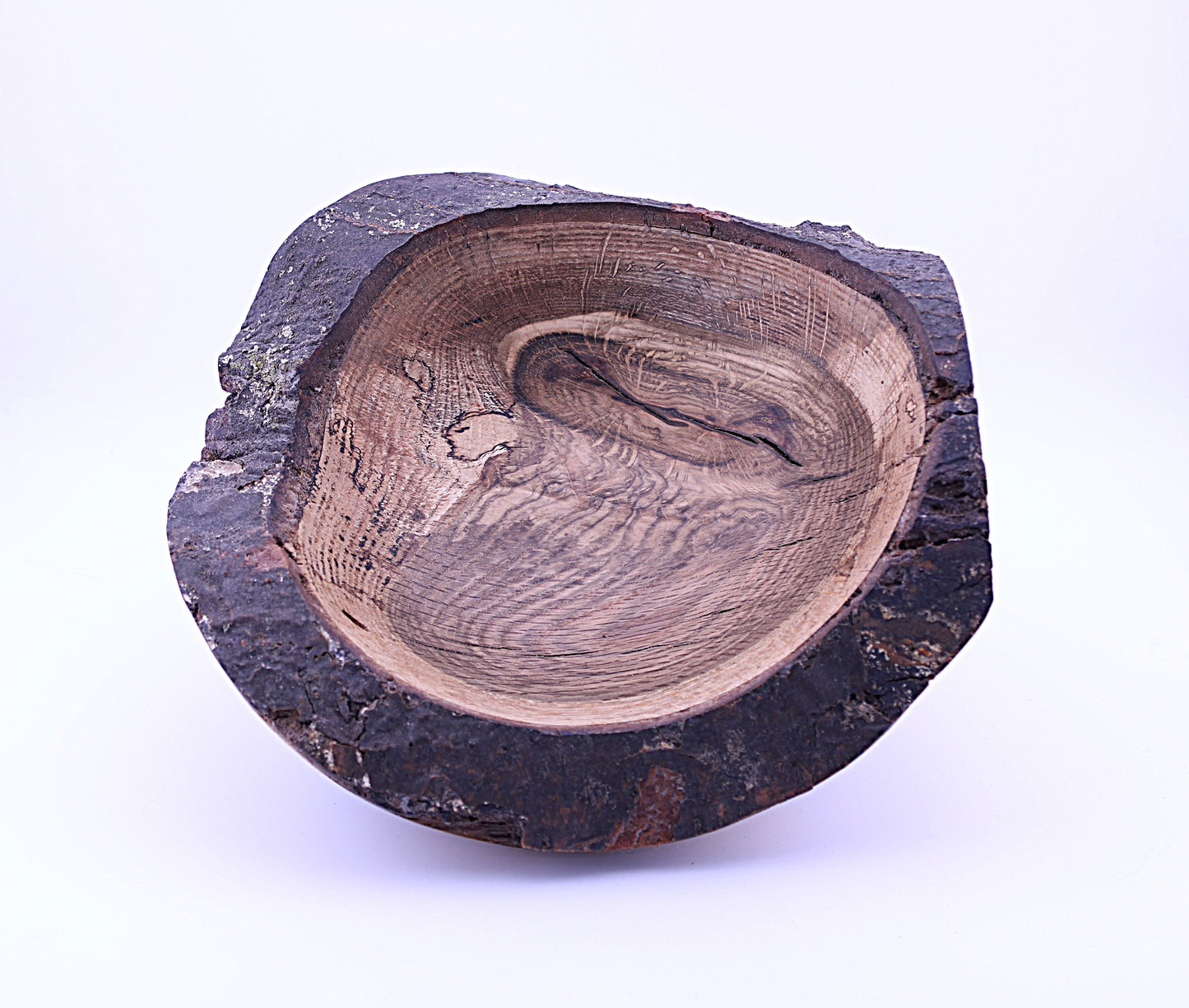Decorative Handcrafted Red Oak Natural Edge Wood Bowl