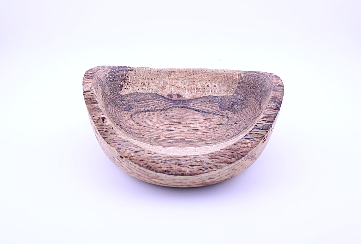 Decorative Handcrafted Red Oak Natural Edge Wood Bowl