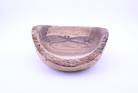 Decorative Handcrafted Red Oak Natural Edge Wood Bowl