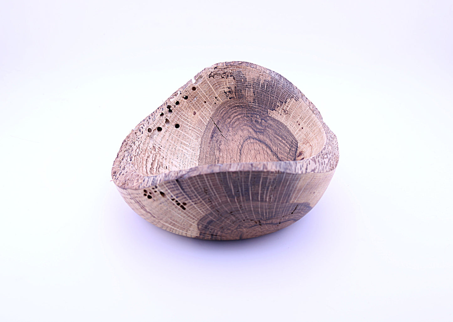 Decorative Handcrafted Red Oak Natural Edge Wood Bowl