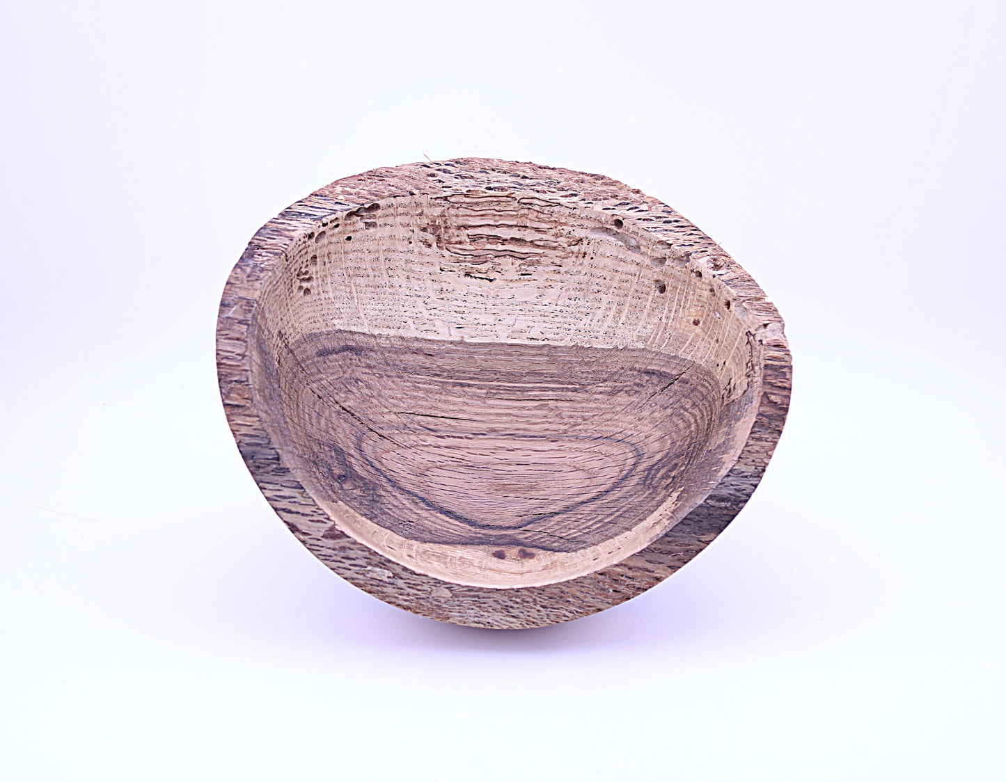 Decorative Handcrafted Red Oak Natural Edge Wood Bowl
