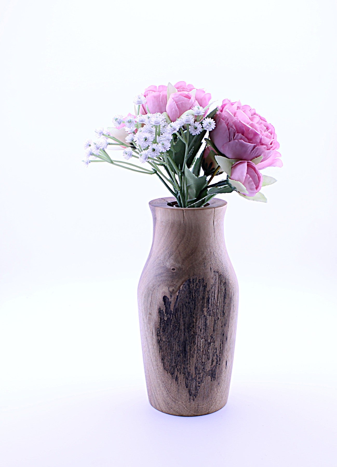 English Walnut Wood Flower Vase
