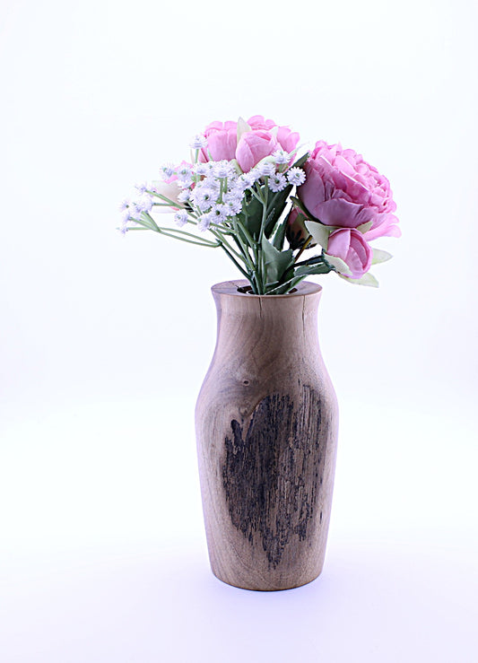 English Walnut Wood Flower Vase