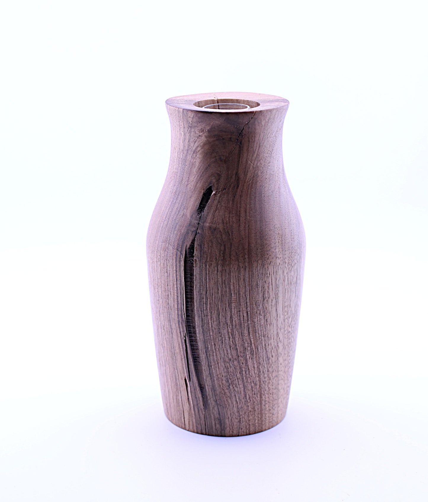 English Walnut Wood Flower Vase